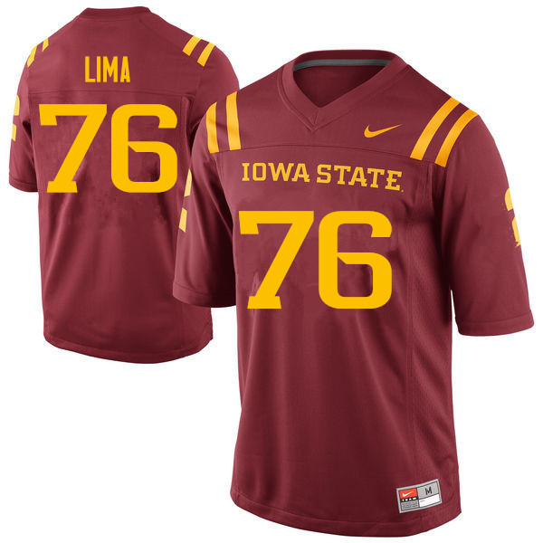 Men #76 Ray Lima Iowa State Cyclones College Football Jerseys Sale-Cardinal